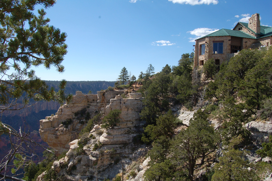 Grand Canyon Lodge on the North Rim on a clear day.