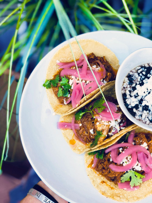 Tacos with pickled radish from Seis Kitchen in Tucson, Arizona.