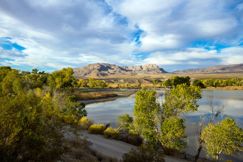 Clouds break over Pahranagat National Wildlife Refuge in Nevada.