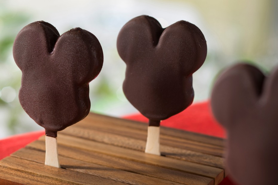 Mickey Mouse ice cream bars on display at Disneyland Resort.