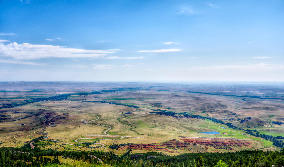 The view from Medicine Wheel Pass Wyoming Highway 14A overlooking the landscape below.