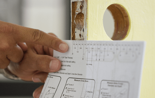 measuring thickness of a door