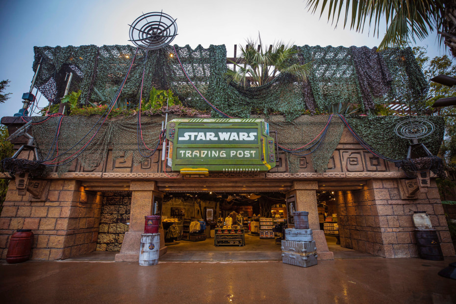 Outside the Star Wars Trading Post at Downtown Disney District.