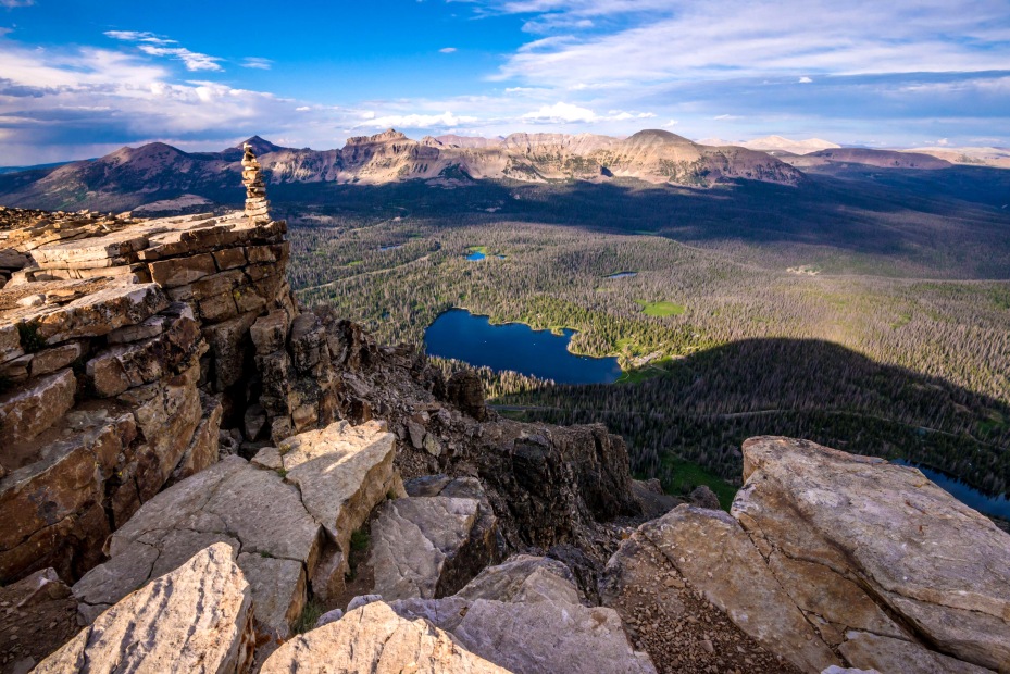 The view from Bald Mountain overlooking Mirror Lake in the Uinta Mountains, Utah