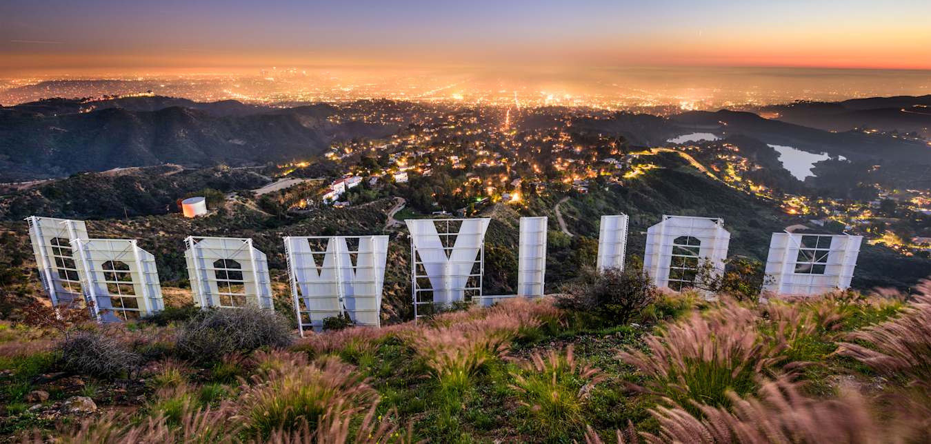 Overlooking Los Angles from behind the Hollywood sign.