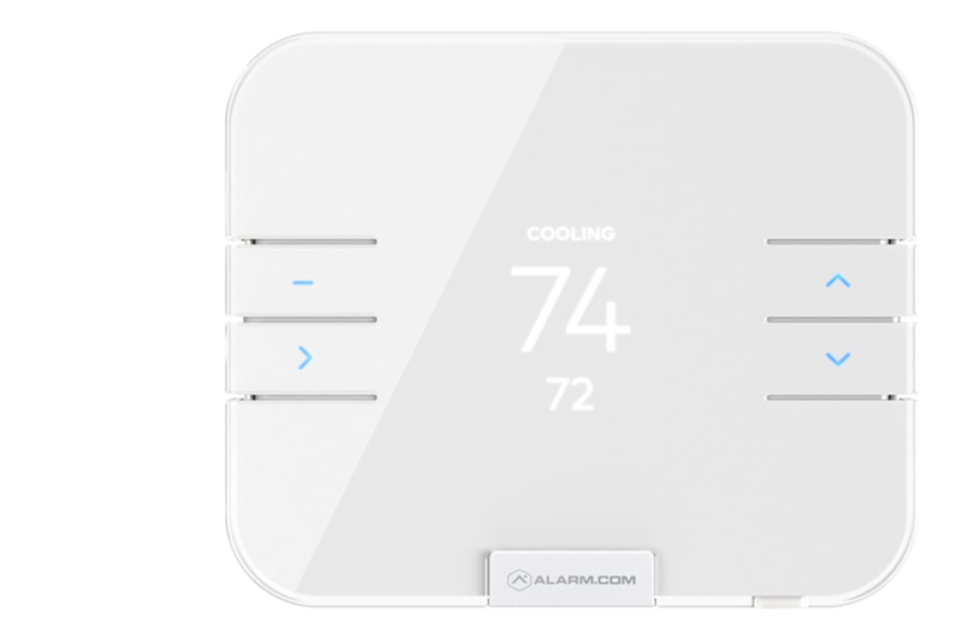Smart thermostat on a wall