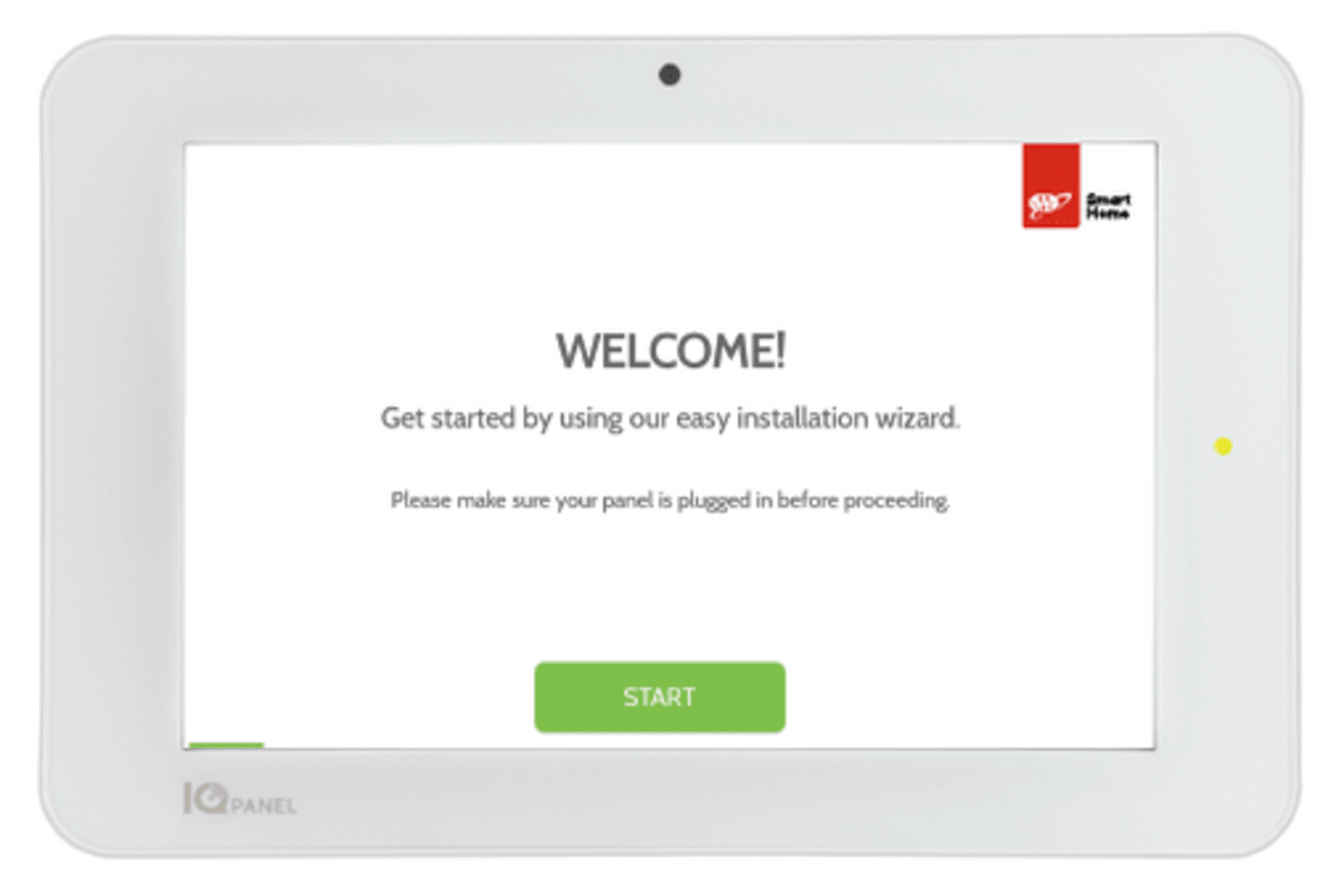 Control Panel Settings Welcome screen