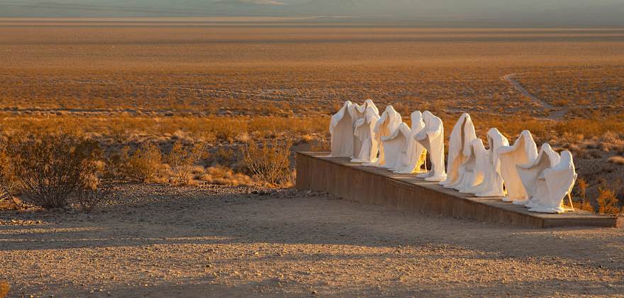 The Last Supper, life-sized sculpture installation at the Goldwell Open Air Museum in Beatty, Nevada.