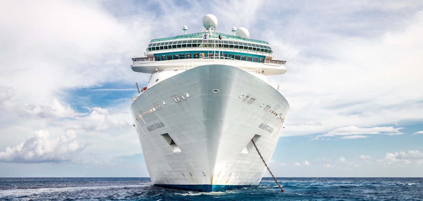 a cruise ship in the ocean