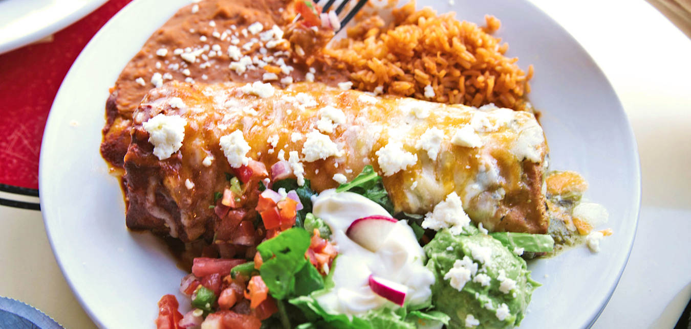 Chimichangas from El Charro in Tucson, Arizona.