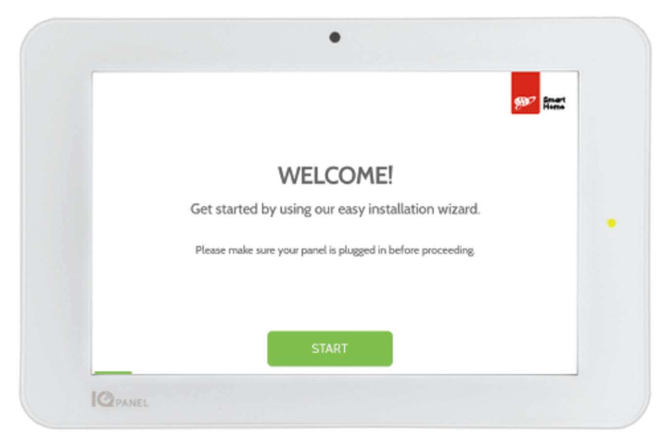 Control Panel Settings Welcome screen