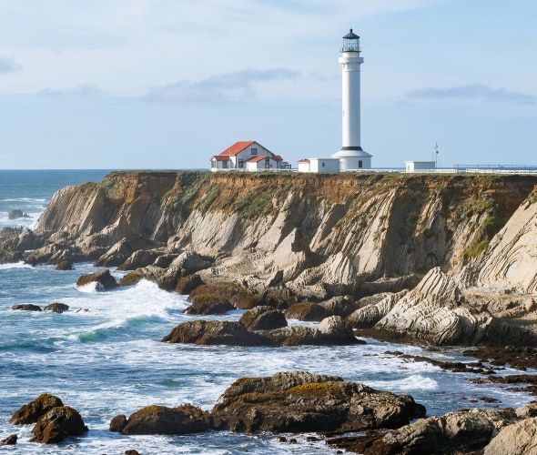 the Point Arena Lighthouse near Point Arena, California, picture