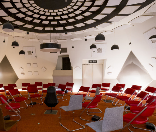 San Francisco audium interior, circular room with chairs, photo
