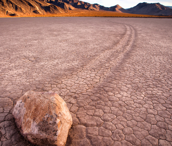 sailing rock on Racetrack Playa in Death Valley National Park, image