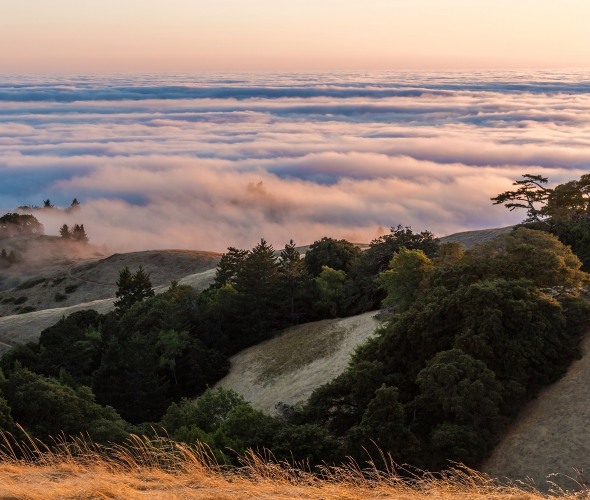 Sunset from the top of Mount Tamalpais in Marin County, California.