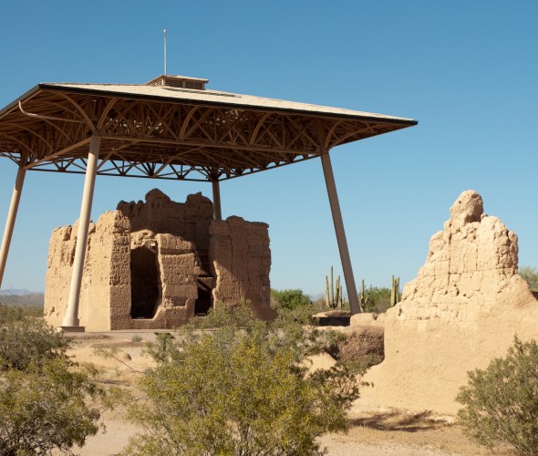 ruins at Casa Grande Ruins National Monument in Coolidge, Arizona.