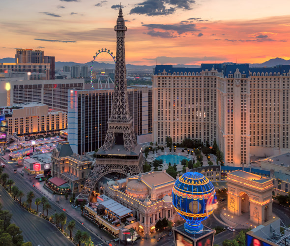 Las Vegas Strip at sunset, image