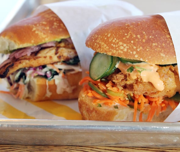 the Banh Mi and Outsider sandwiches at Starbird Chicken in Sunnyvale, picture