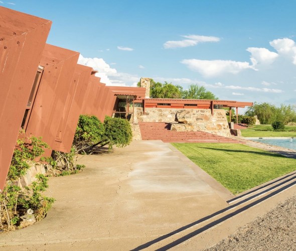 the exterior of Taliesin West and surrounding landscape in Scottsdale, Arizona, picture