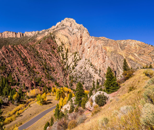 The Sheep Creek Geological loop road in the Uinta Mountains