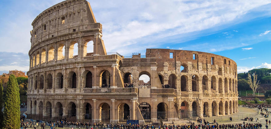 picture of the Colosseum in central Rome, Italy.