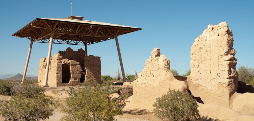 ruins at Casa Grande Ruins National Monument in Coolidge, Arizona.