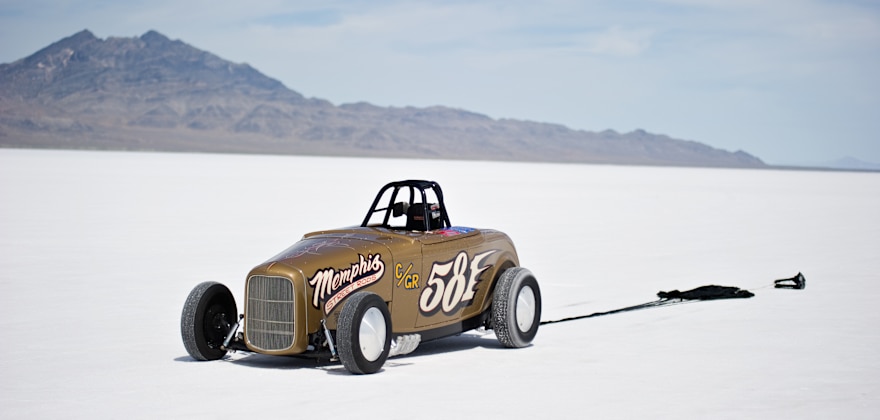 Bonneville Salt Flats race car, Utah, picture