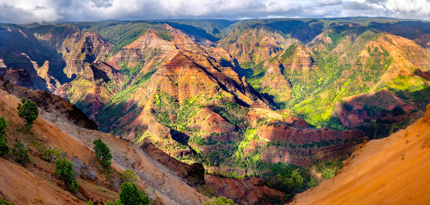 panoramic landscape of Waimea Canyon