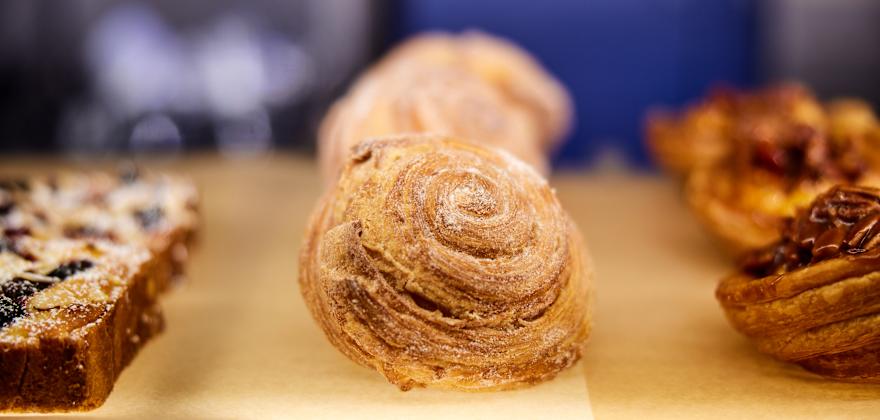 Pastries in the display case at Mix Bakeshop in Ashland, Oregon.