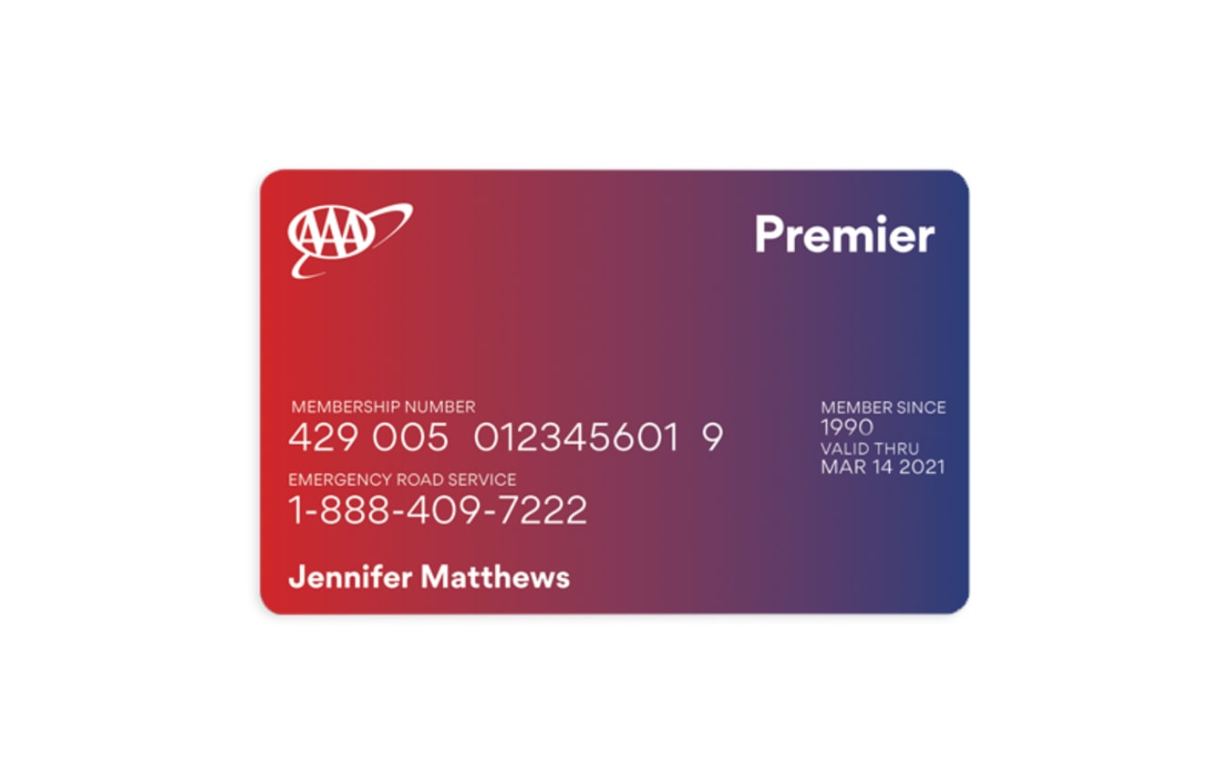 Example of AAA Premier Membership Card 