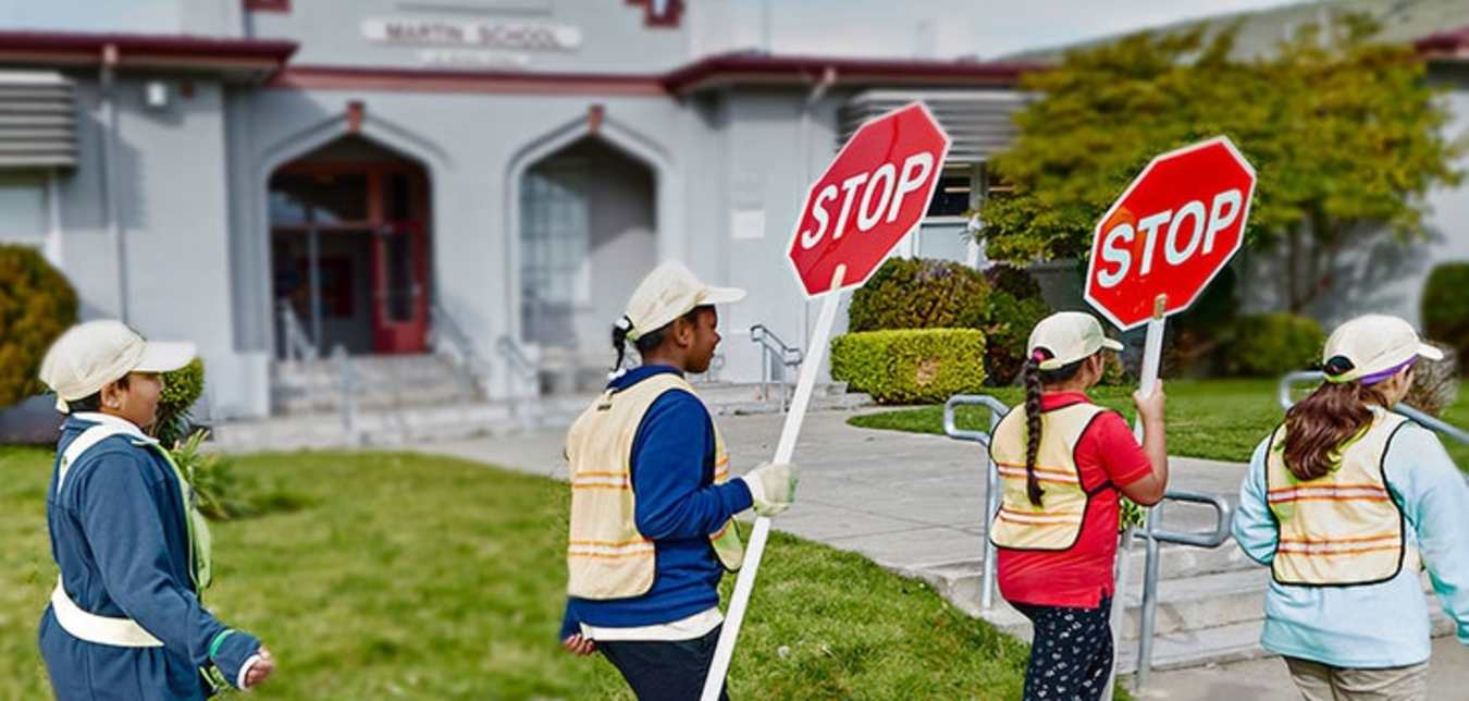 children from AAA's school safety program