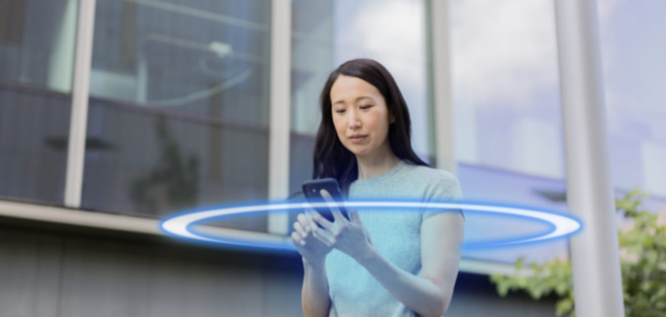 Young woman reading Cyber News