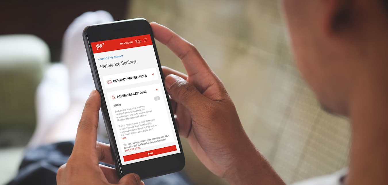 AAA Member enrolls in ebilling through the AAA mobile app.