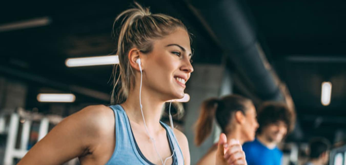 Woman running on a treadmill