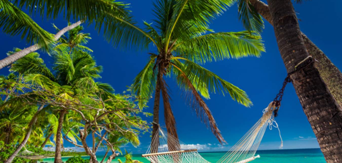 hammock on beach in fiji