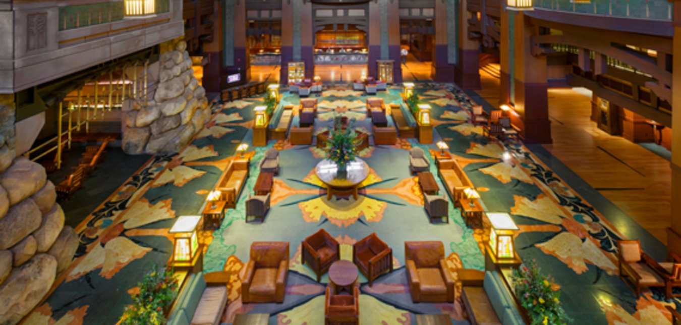 lobby of disney's grand californian hotel