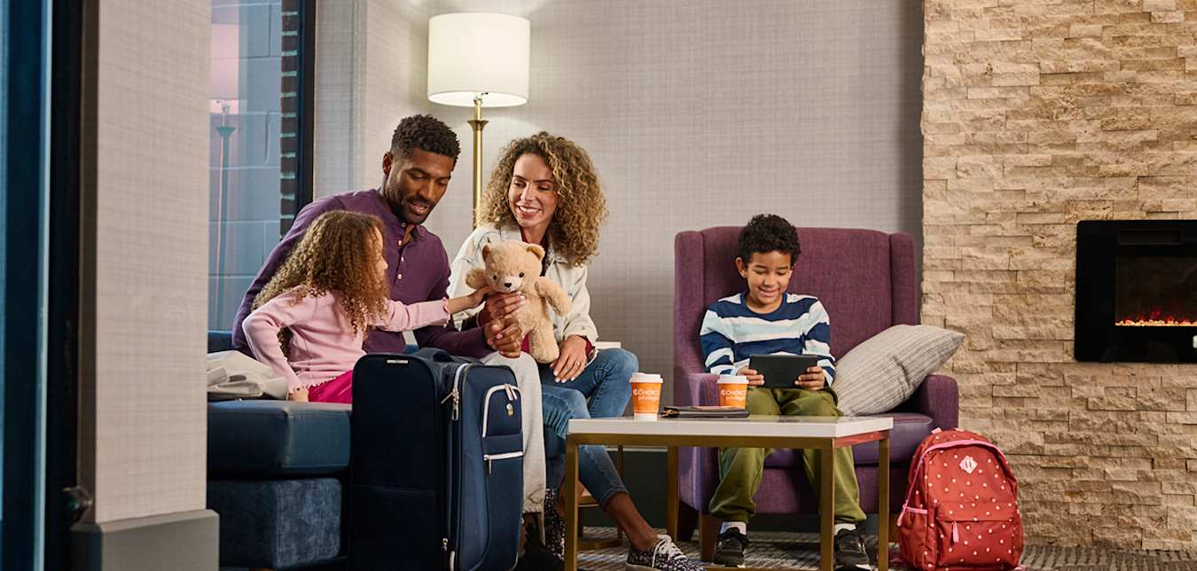 Family staying at a Choice hotel