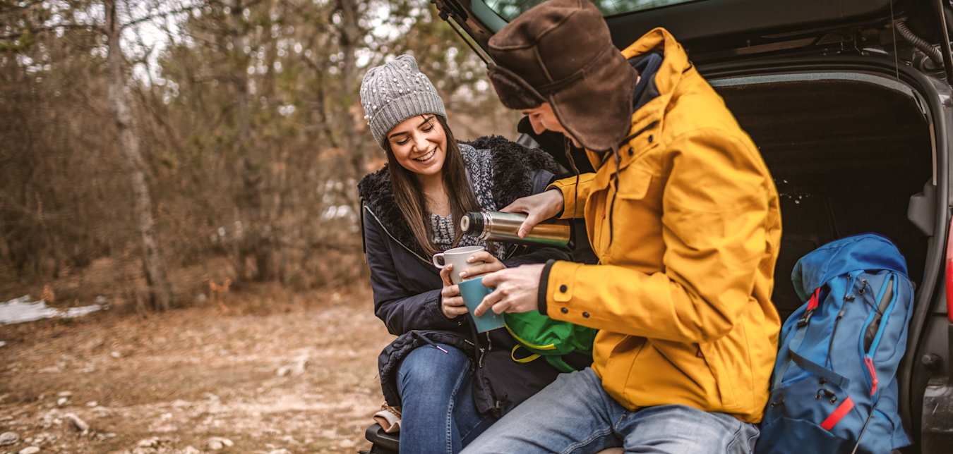 Two people smiling