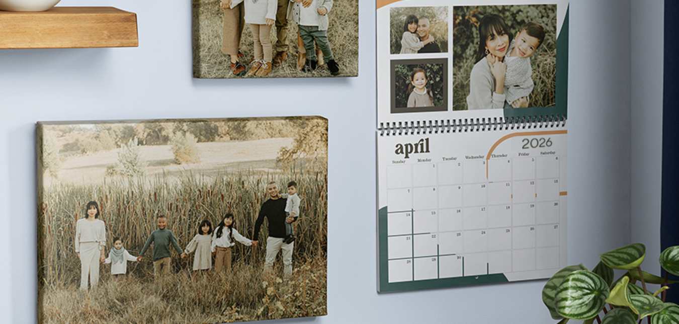 Pictures and calendar made on Shutterfly