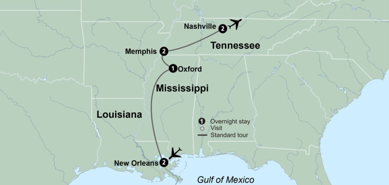 map of music of america guided tour