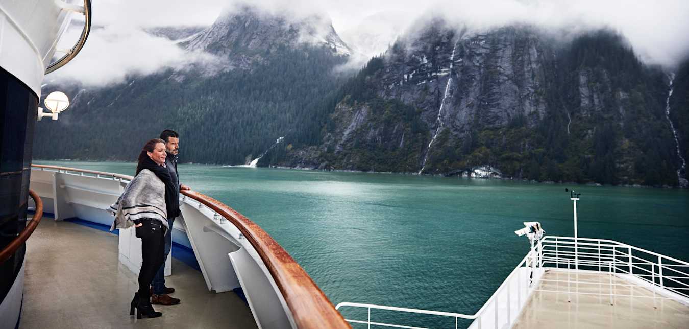 couple on princess cruise ship in alaska