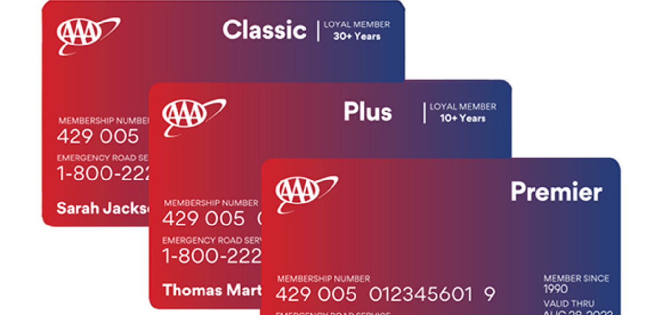 Example of all AAA Membership cards