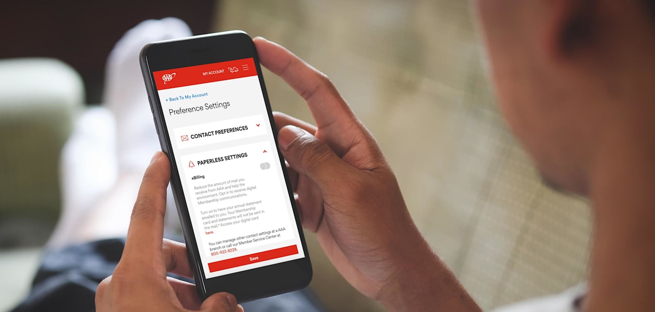 AAA Member enrolls in ebilling through the AAA mobile app.