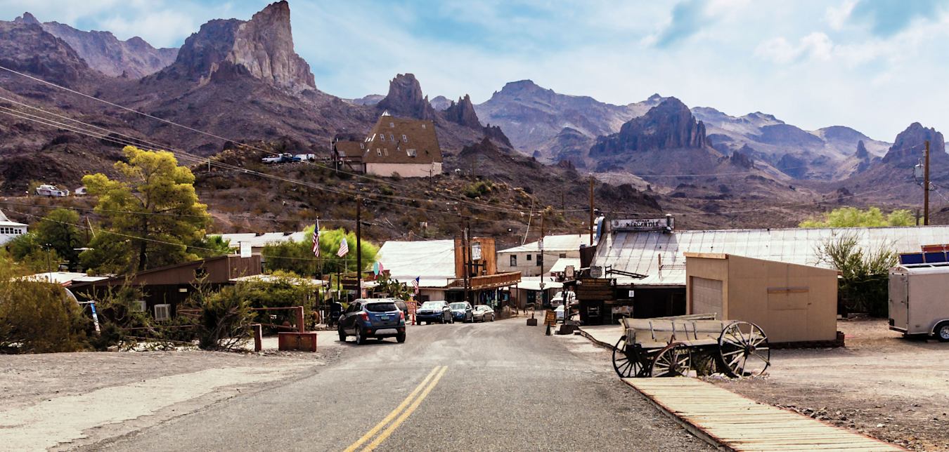 Route 66 through Oatman, Arizona.