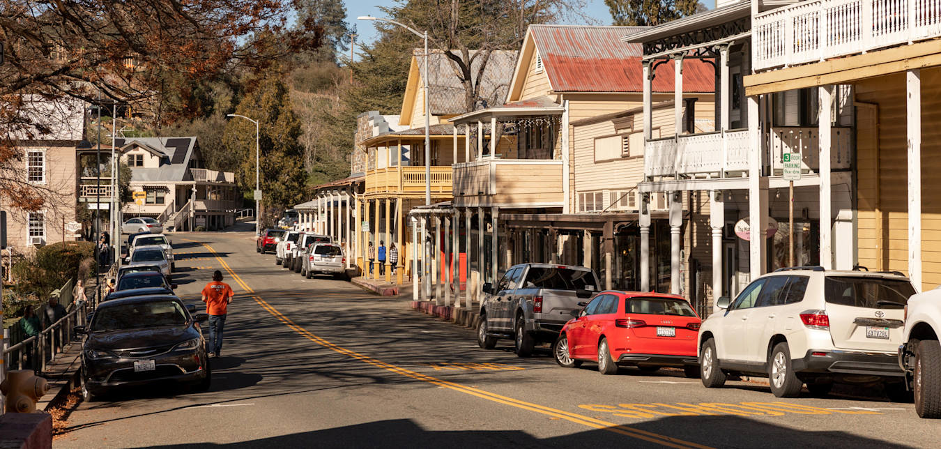 Sutter Creek, California Main Street in the Sierra Foothills.