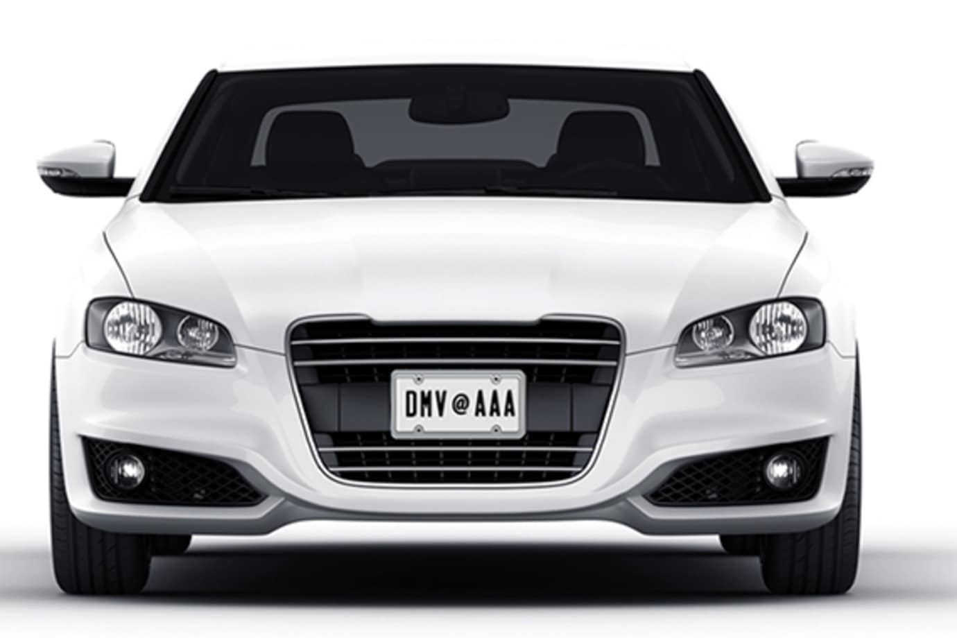 white car with AAA DMV plates