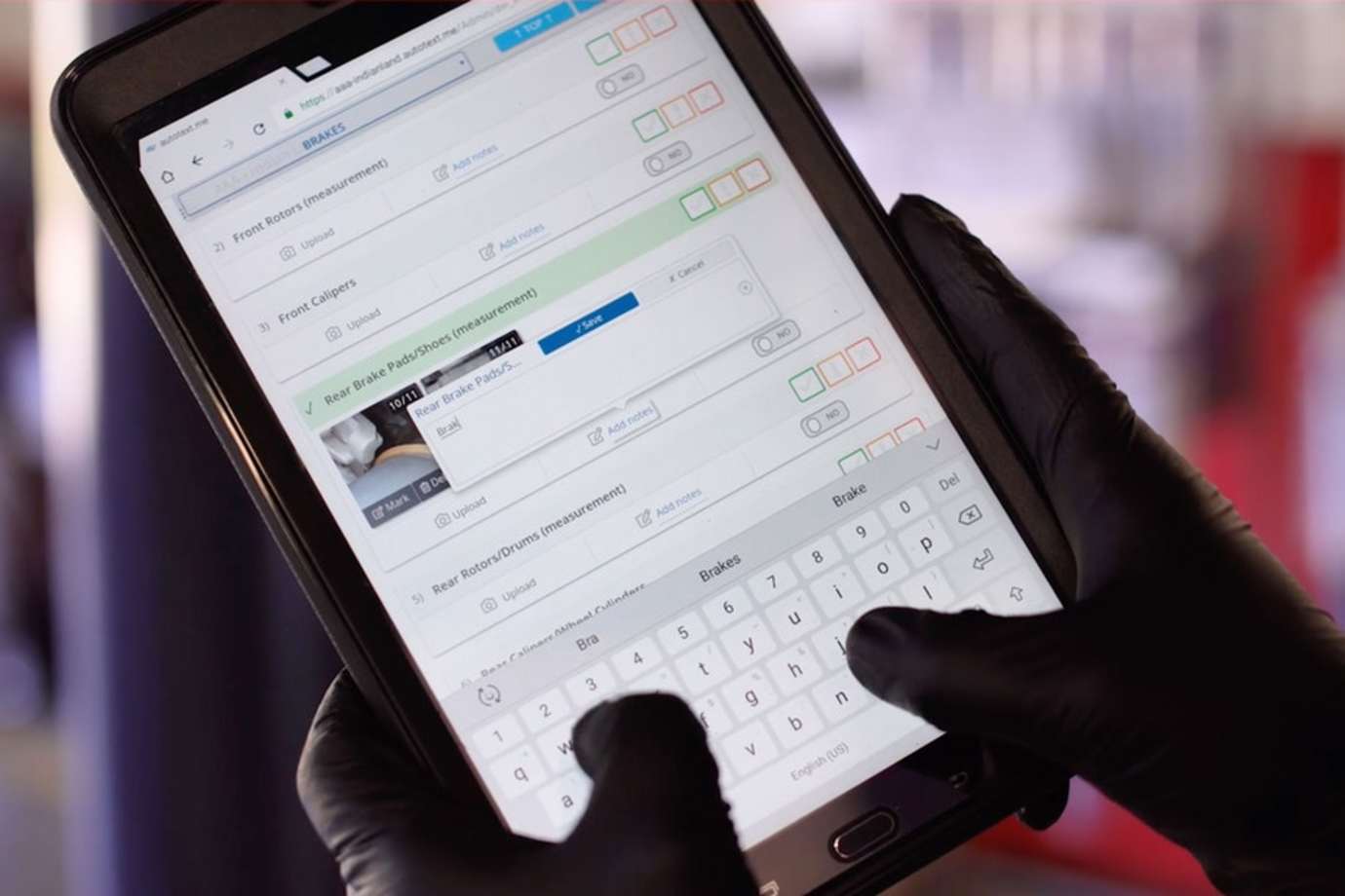 Close-up of Digital Vehicle Inspection