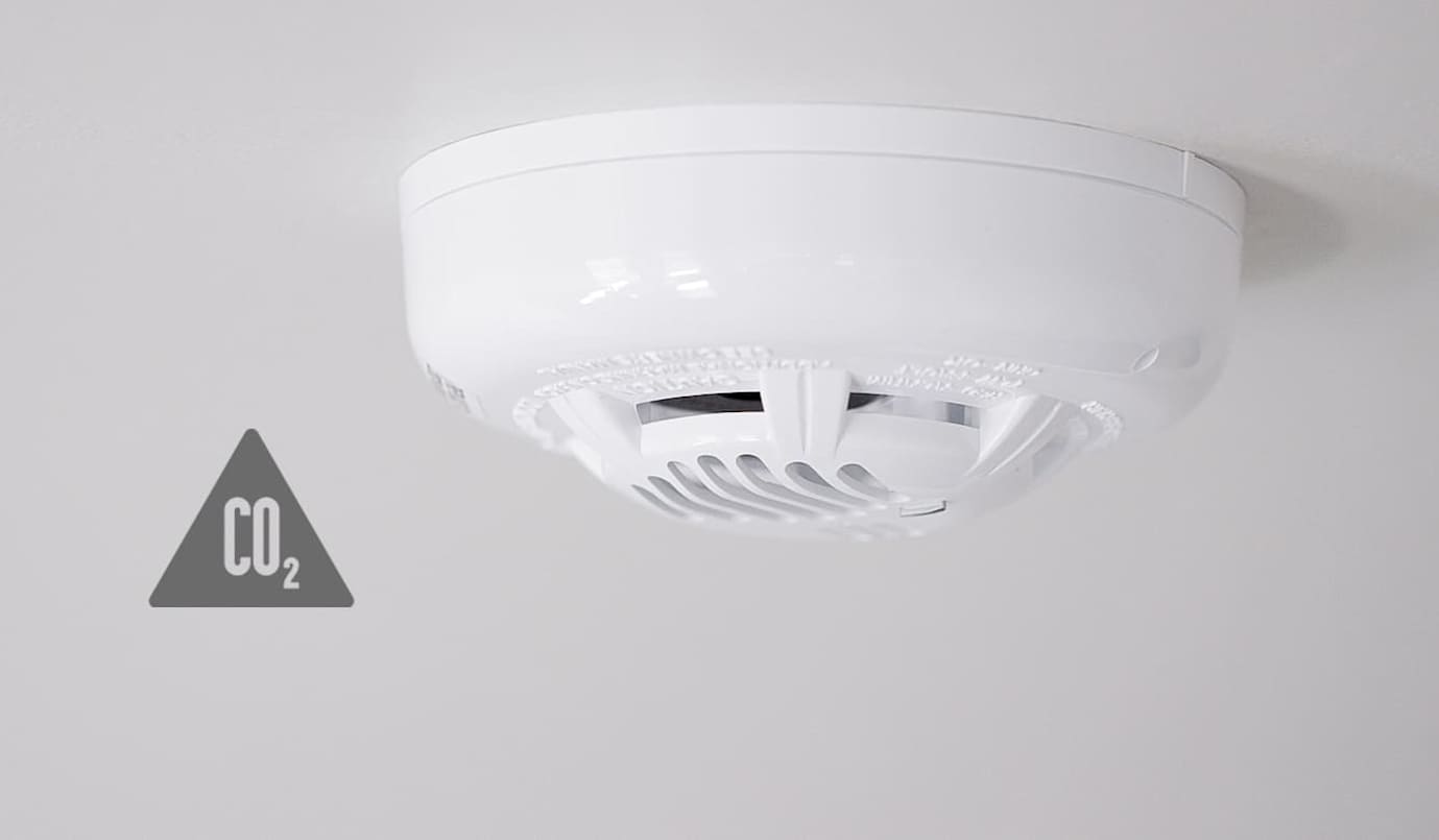 Smoke detector on ceiling