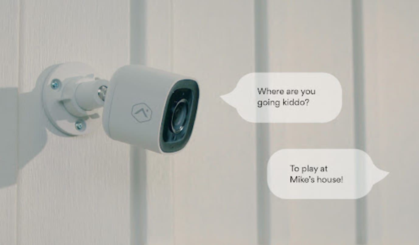 Camera with audio chat bubbles