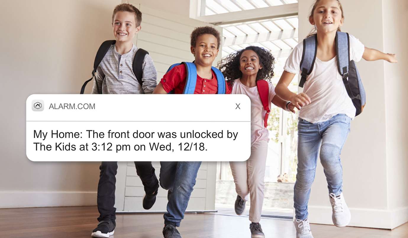 Children entering home with notification